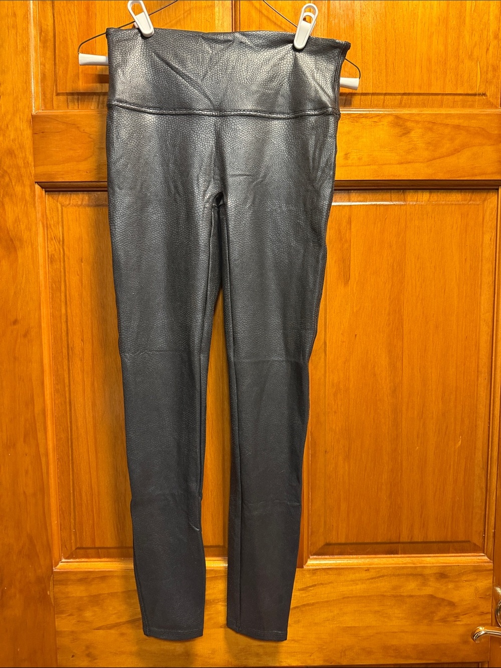 SPANX Black Faux Leather High-Rise Leggings